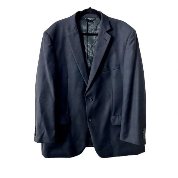 Pronto Uomo Platinum Modern Fit Men's Navy Wool Blend Blazer Jacket Sz 46R GUC - Picture 1 of 9